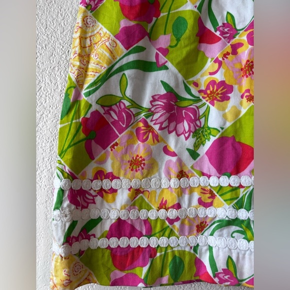 Lilly Pulitzer Roslyn Pink Yellow Mini Pencil Skirt Sz 6 - Picture 3 of 10